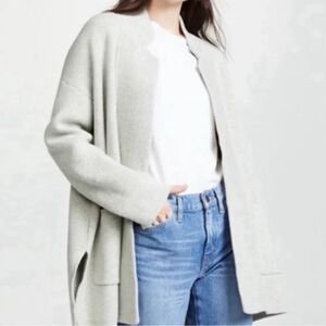 Madewell Spencer Sweater Coat Merino Wool Grey Size XL